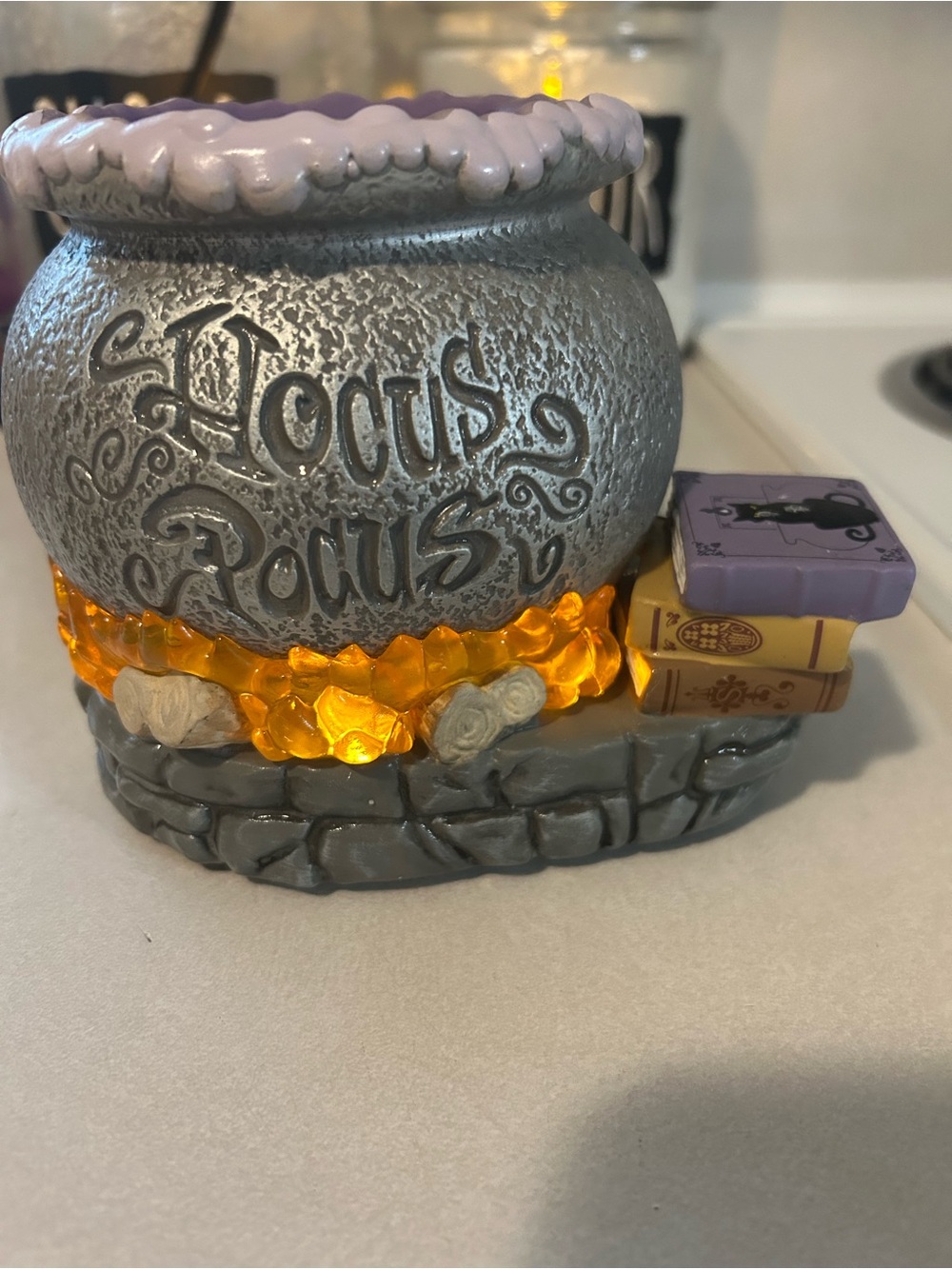 Hocus Pocus Decorative Cauldron - Gray & Purple Scentsy Retired!